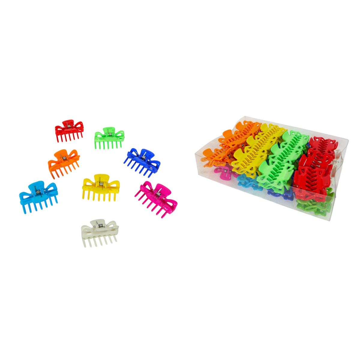 Pinza per capelli mini colori assortiti confezione da 48 pezzi