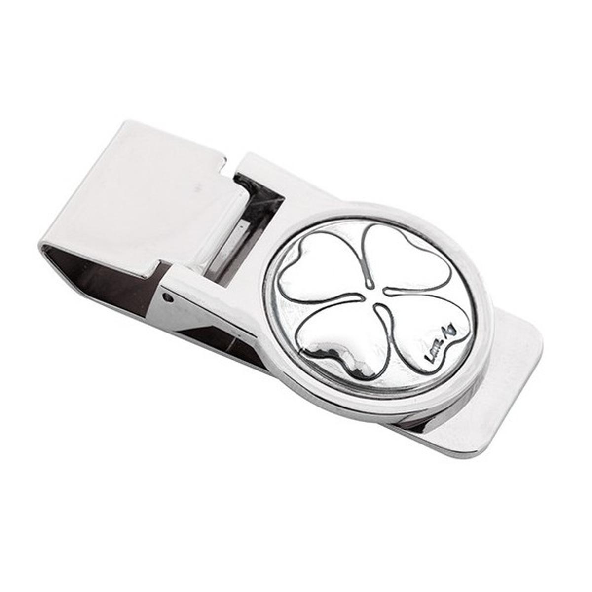 Fermasoldi con applicazione in argento qudrifoglio Bagutta