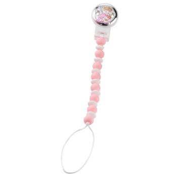 Spilla portaciuccio rosa in silicone angelo cuore valenti
