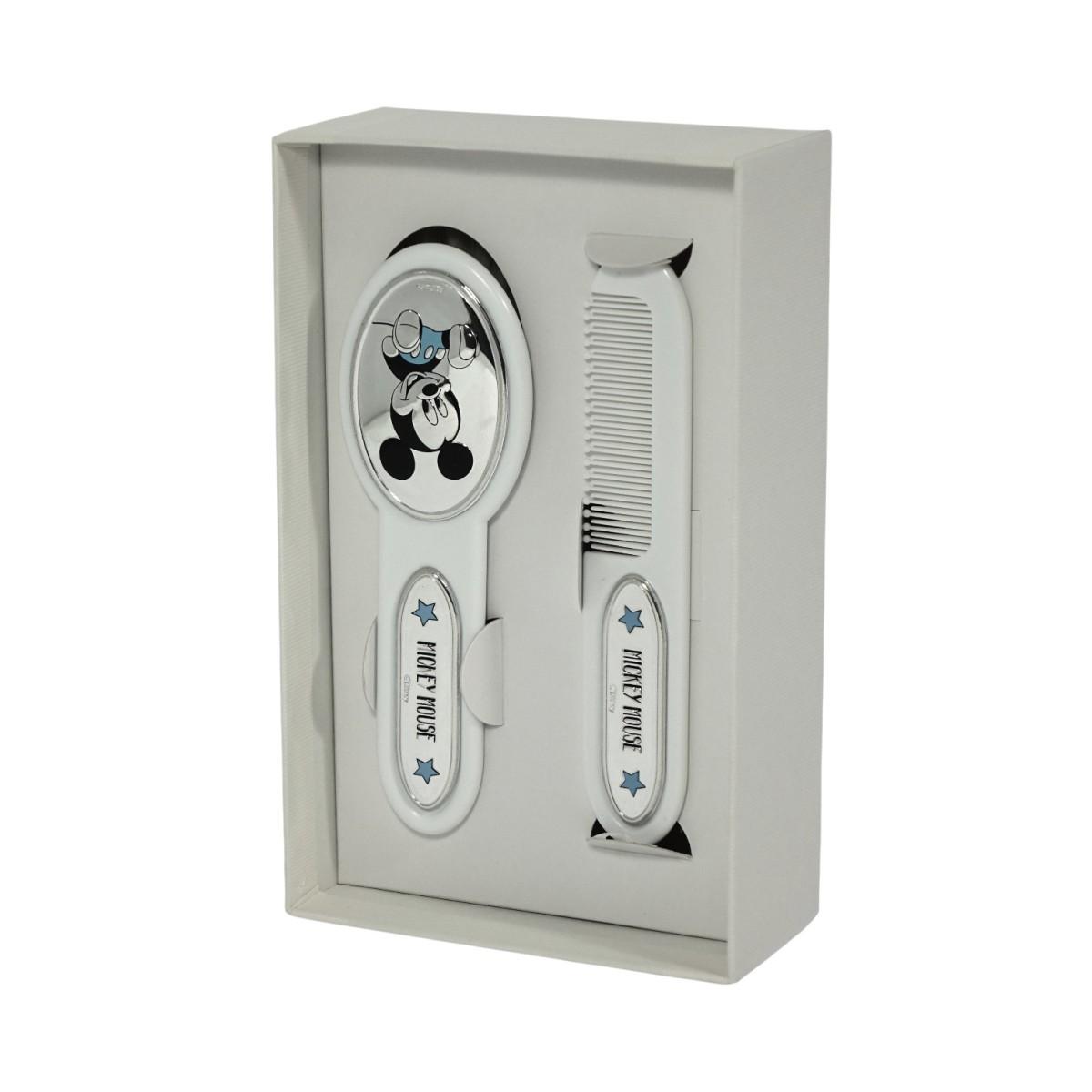 Set bimbo azzurro spazzola e pettine Mickey Mouse Valenti