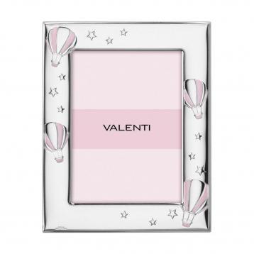 Cornice bimbo 13 x 18 cm mongolfiera rosa Valenti