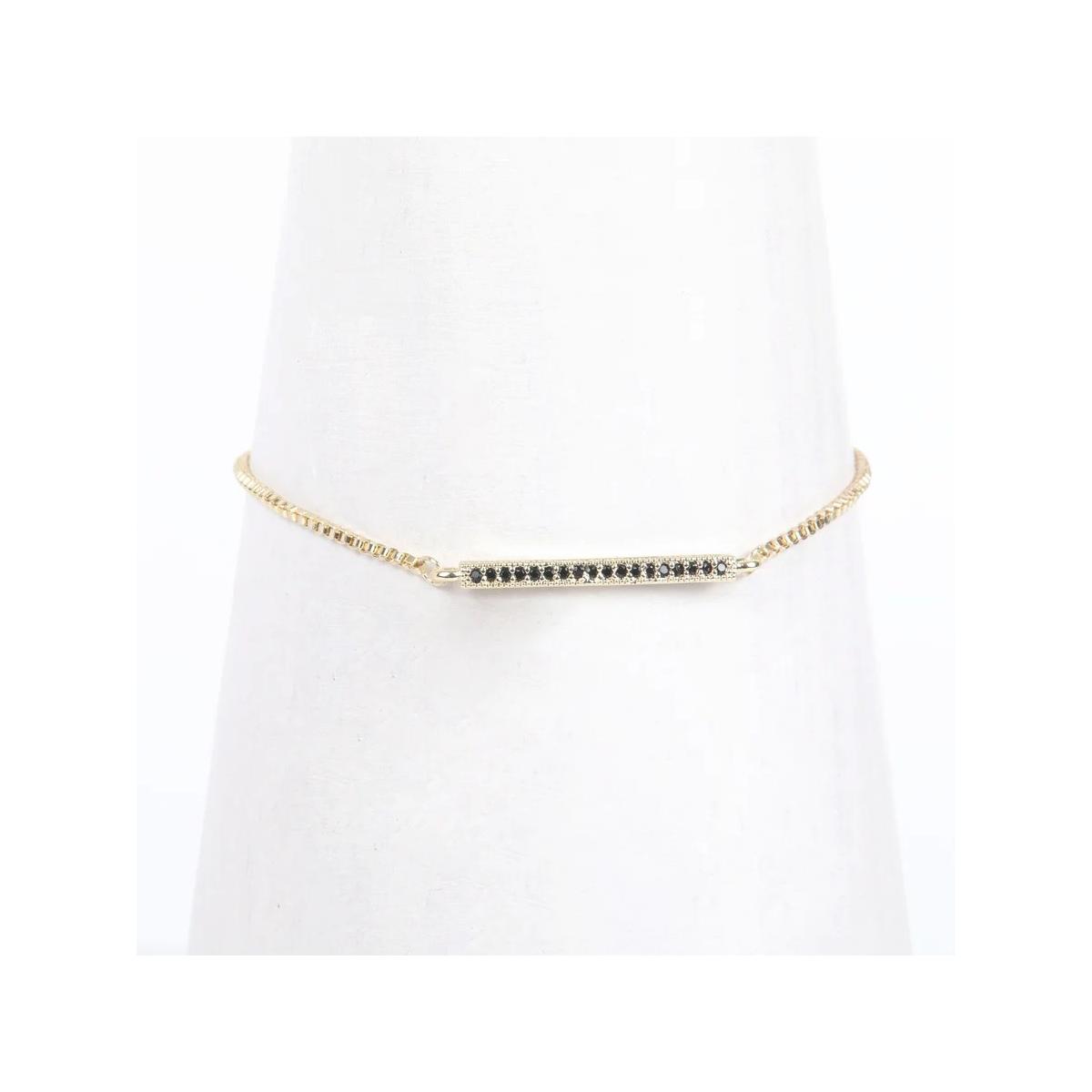 Braccialetto in metallo placcato decorato in strass C63