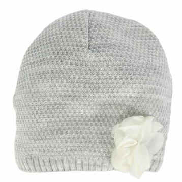 Cappellino bimba in lana con rosellina