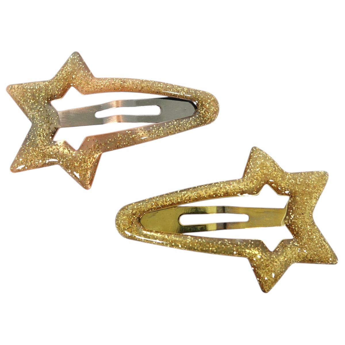 Clic clac per capelli 5 cm stella smaltata glitter