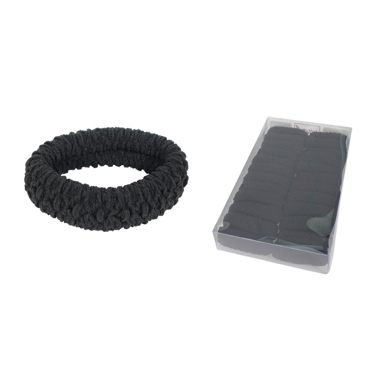 Polsino per capelli lavorato nero in nylon e lycra