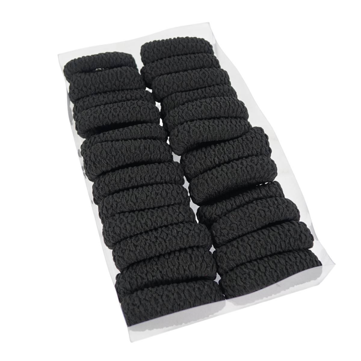 Polsino per capelli lavorato nero in nylon e lycra