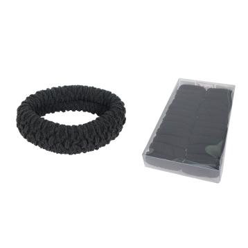 Polsino per capelli lavorato nero in nylon e lycra