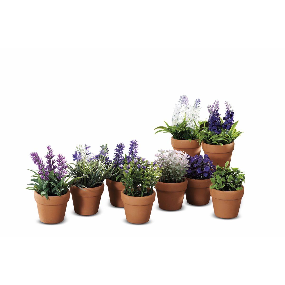 Vaso con fiori finti  7x5,5 cm