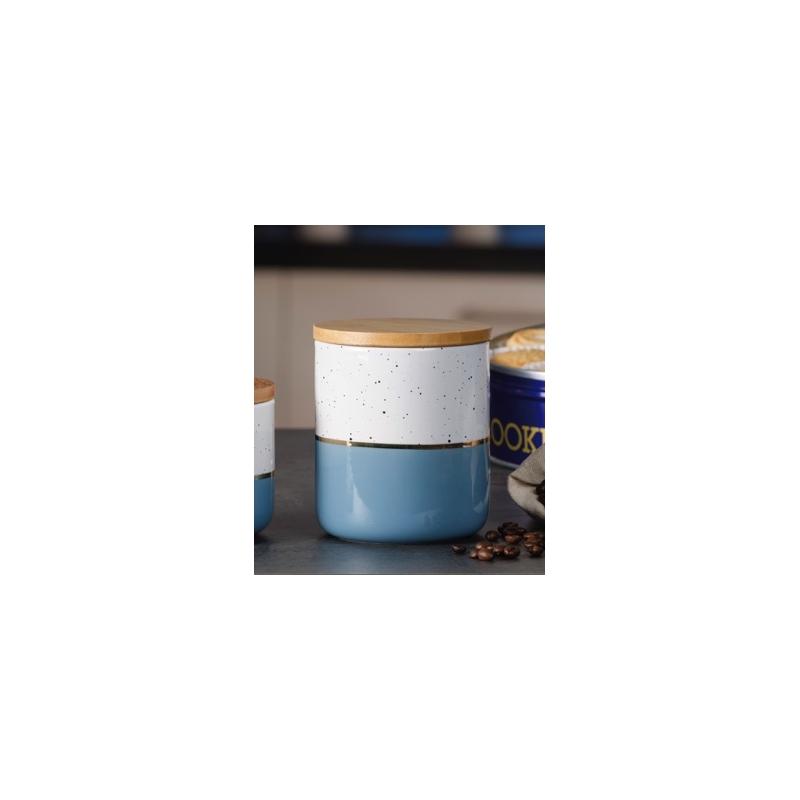 Barattolo con coperchio blu d.10x12 cm
