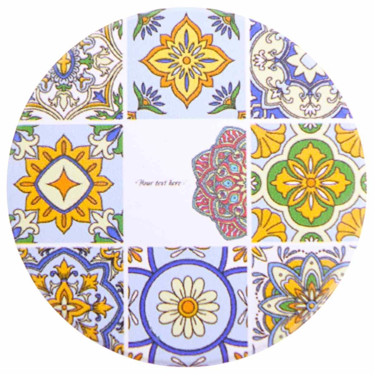 Magnete tondo fantasia maiolica