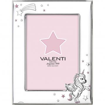 Portafoto bimbo 13x18 cm unicorno rosa Valenti