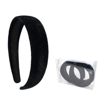 Cerchietto per capelli in velluto 2,8 cm nero Lillà