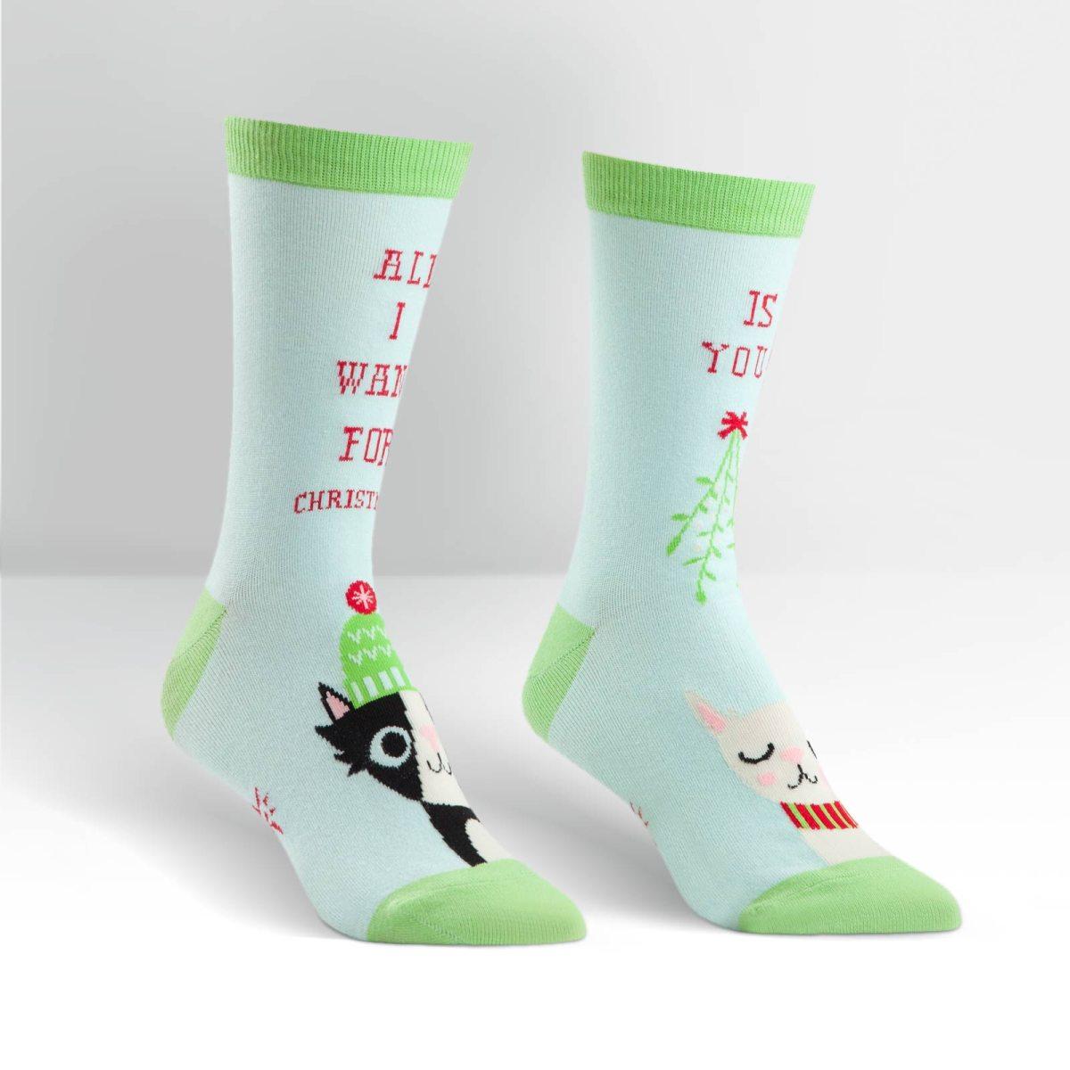 Calze regalo donna al polpaccio tutto quello che voglio per natale - sock it to me