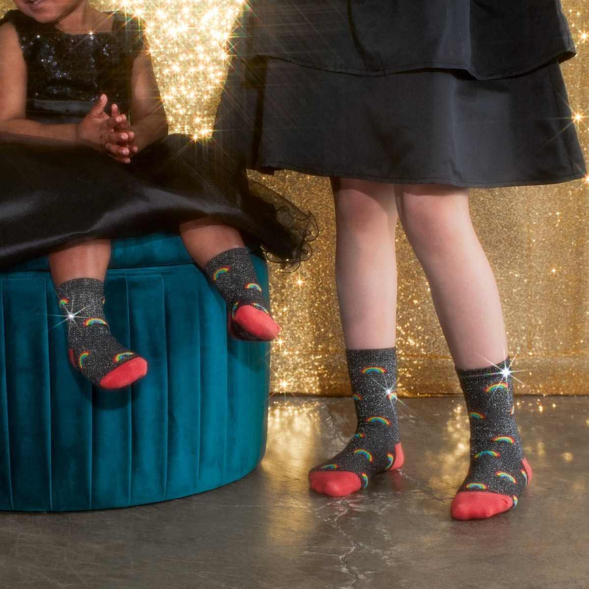Calze regalo neonato al polpaccio arcobaleno brillante - sock it to me