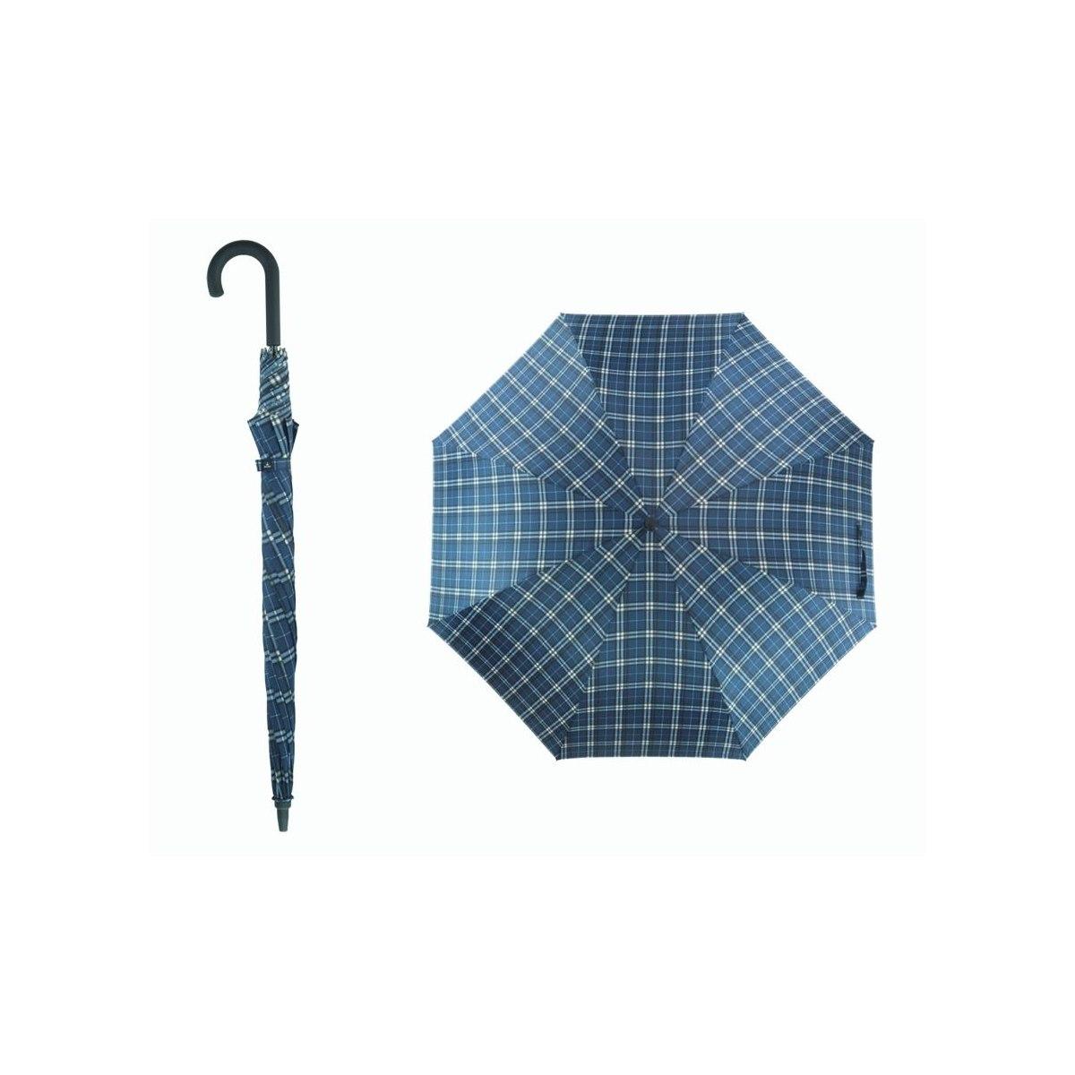 Ombrello golf apertura automatica fantasia scozzese in poliestere antivento Blue Drop