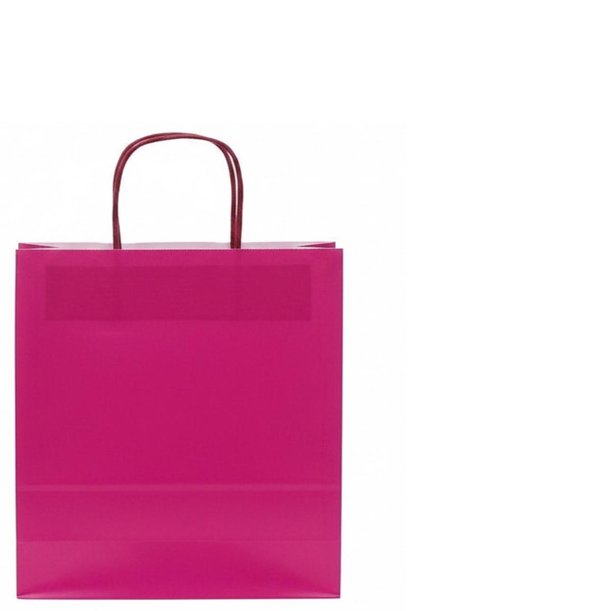 Shopper in carta h.37 x l.27 x p.12 cm colore fucsia