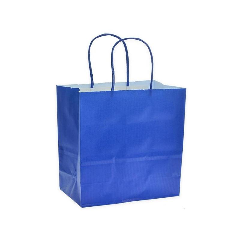 Shoppers carta colore blu elettrico  H49 X L55 X P15 cm.