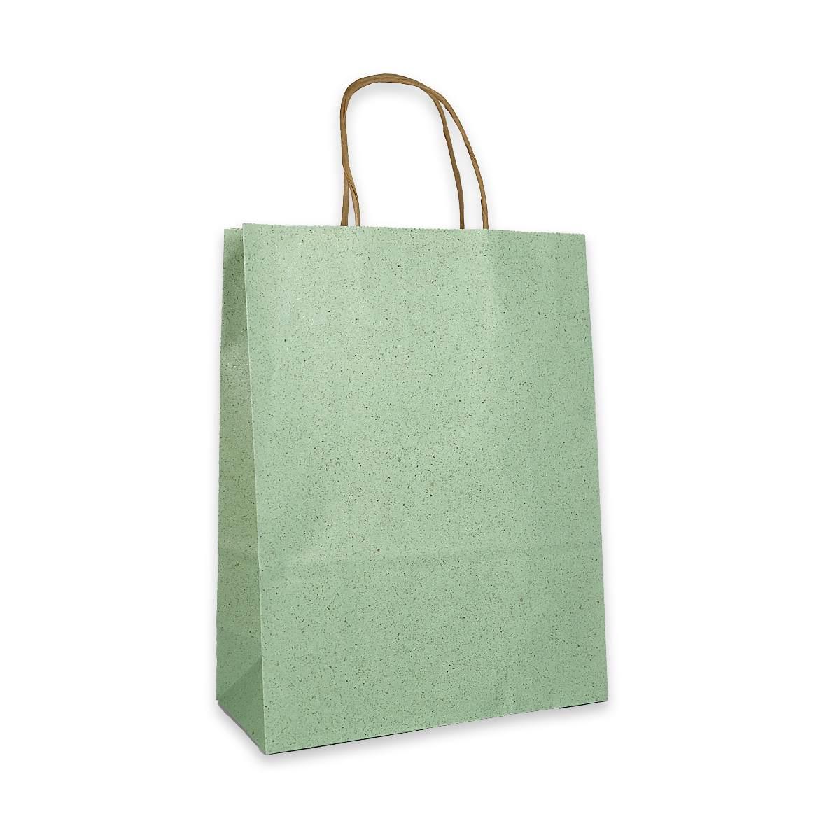 Shoppers carta colore verde chiaro eco H29 X L22 X P10 CM