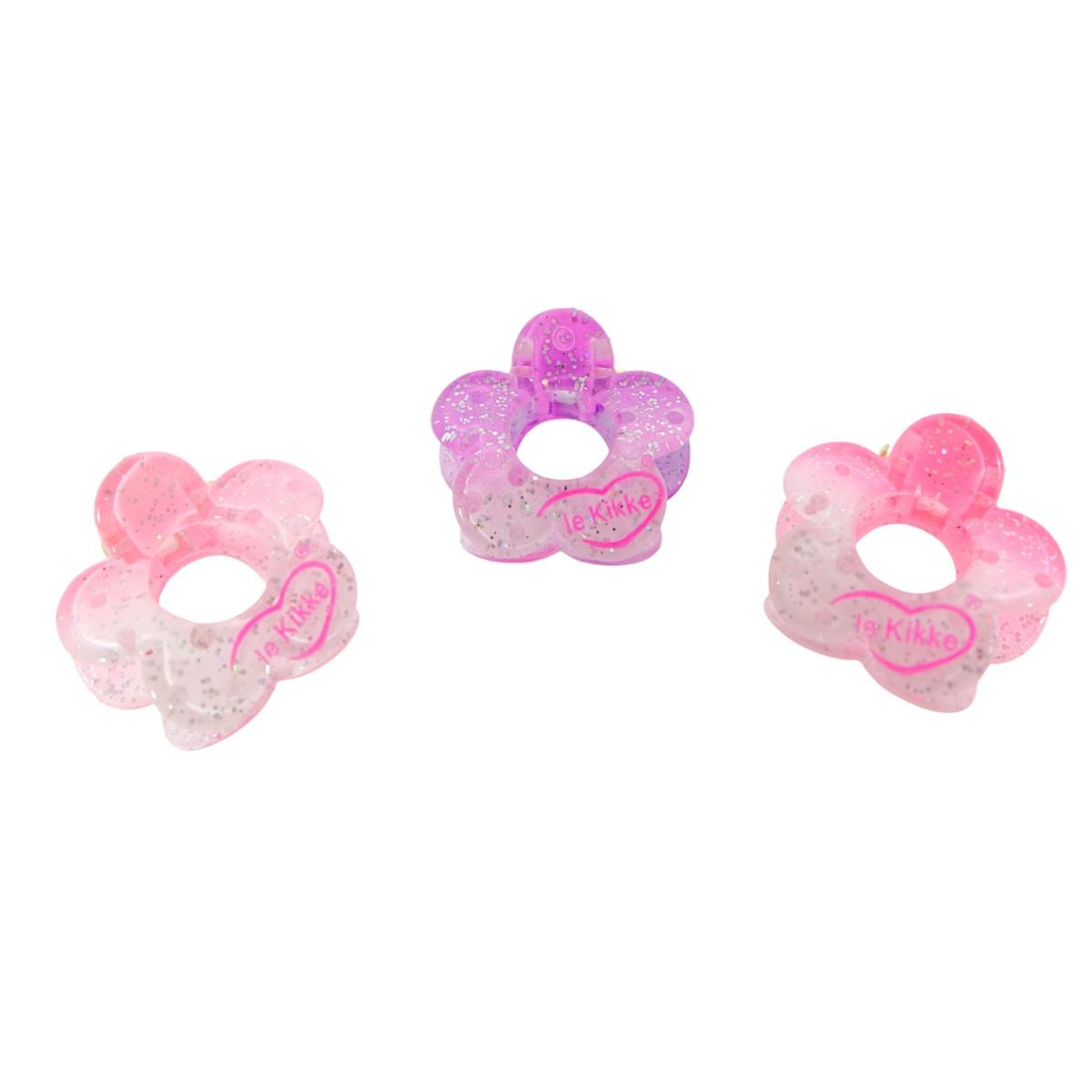 Pinza mini per capelli fiore glitter in box da 24 pz. Le Kikke