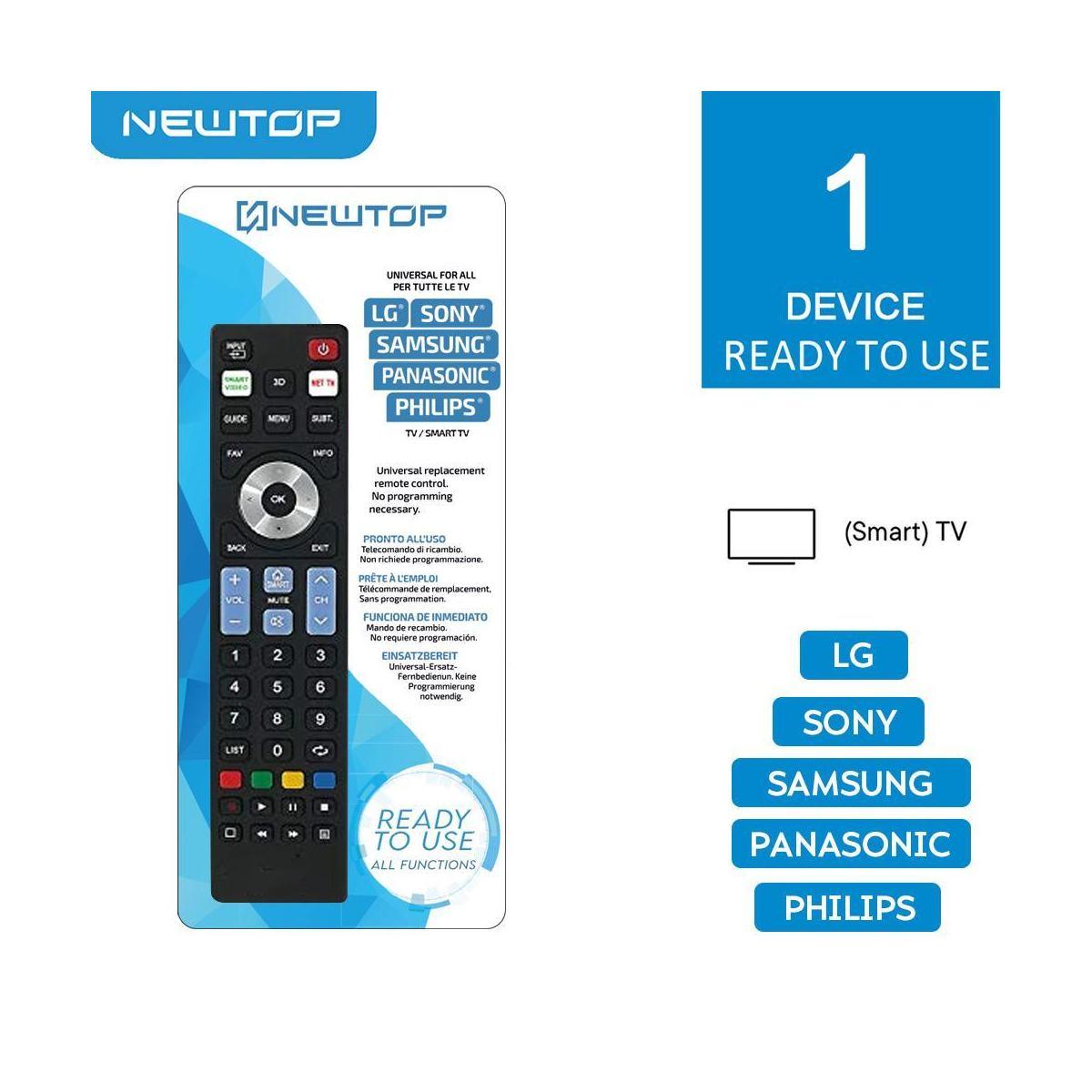 Newtop telecomando universale ready 5 smart sony/lg/samsung/panasonic/philips