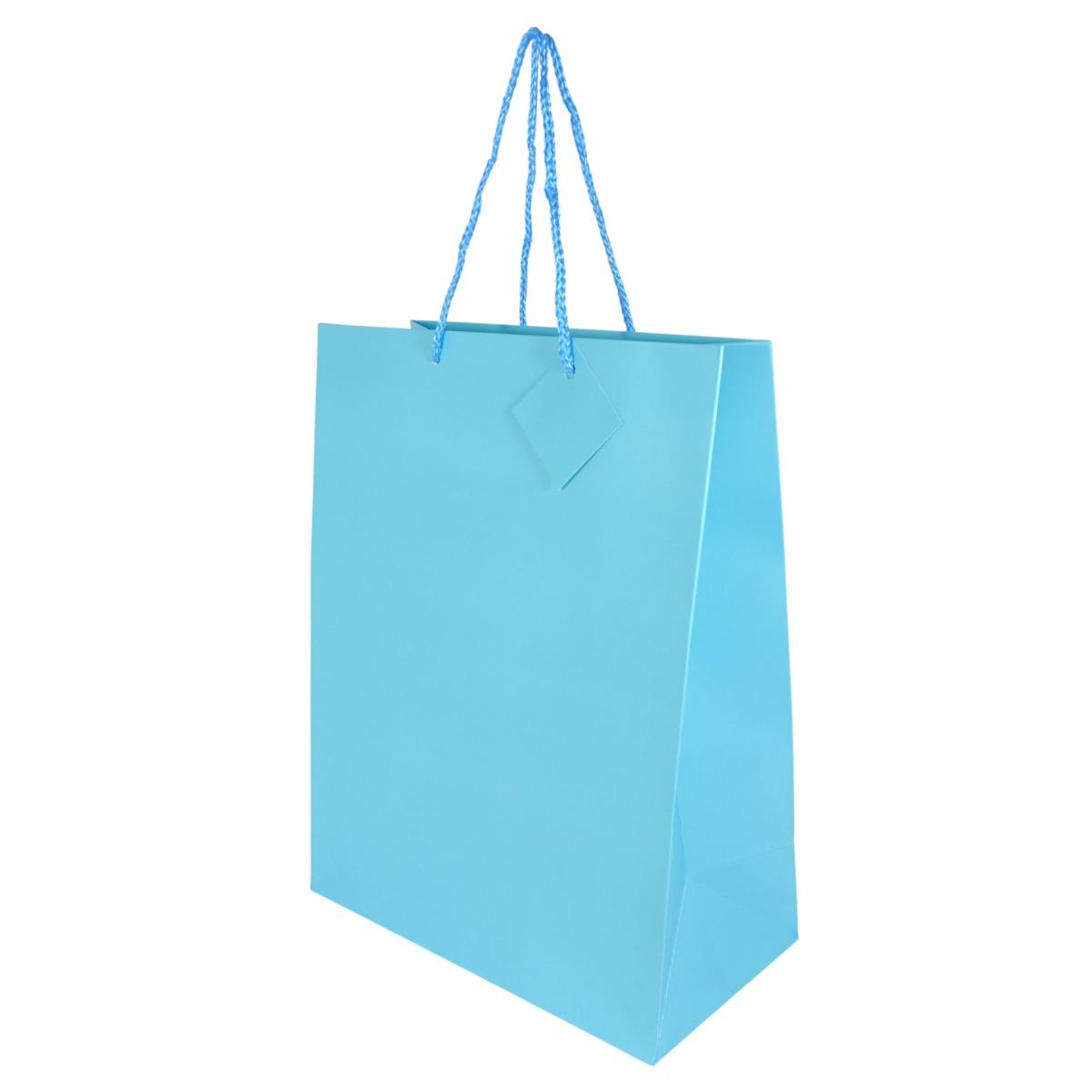 Shopper colore azzurro con cordino 26x33x12 cm