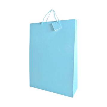 Shopper colore azzurro con cordino 46x33x12 cm