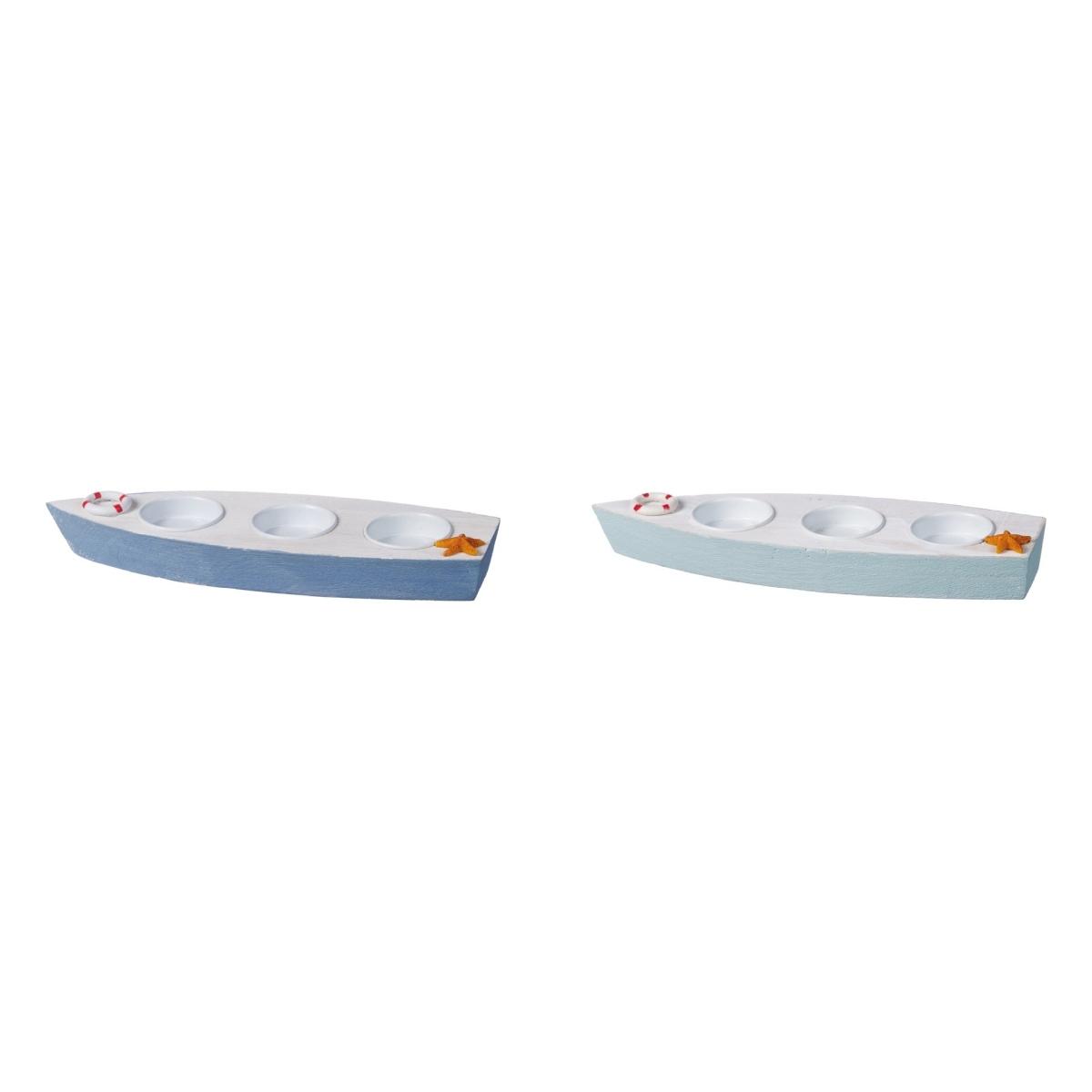Barca porta tea light da 3 24,5x9xh3 cm linea mare