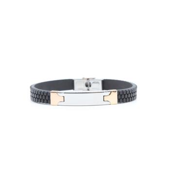 Bracciale in acciaio e gomma