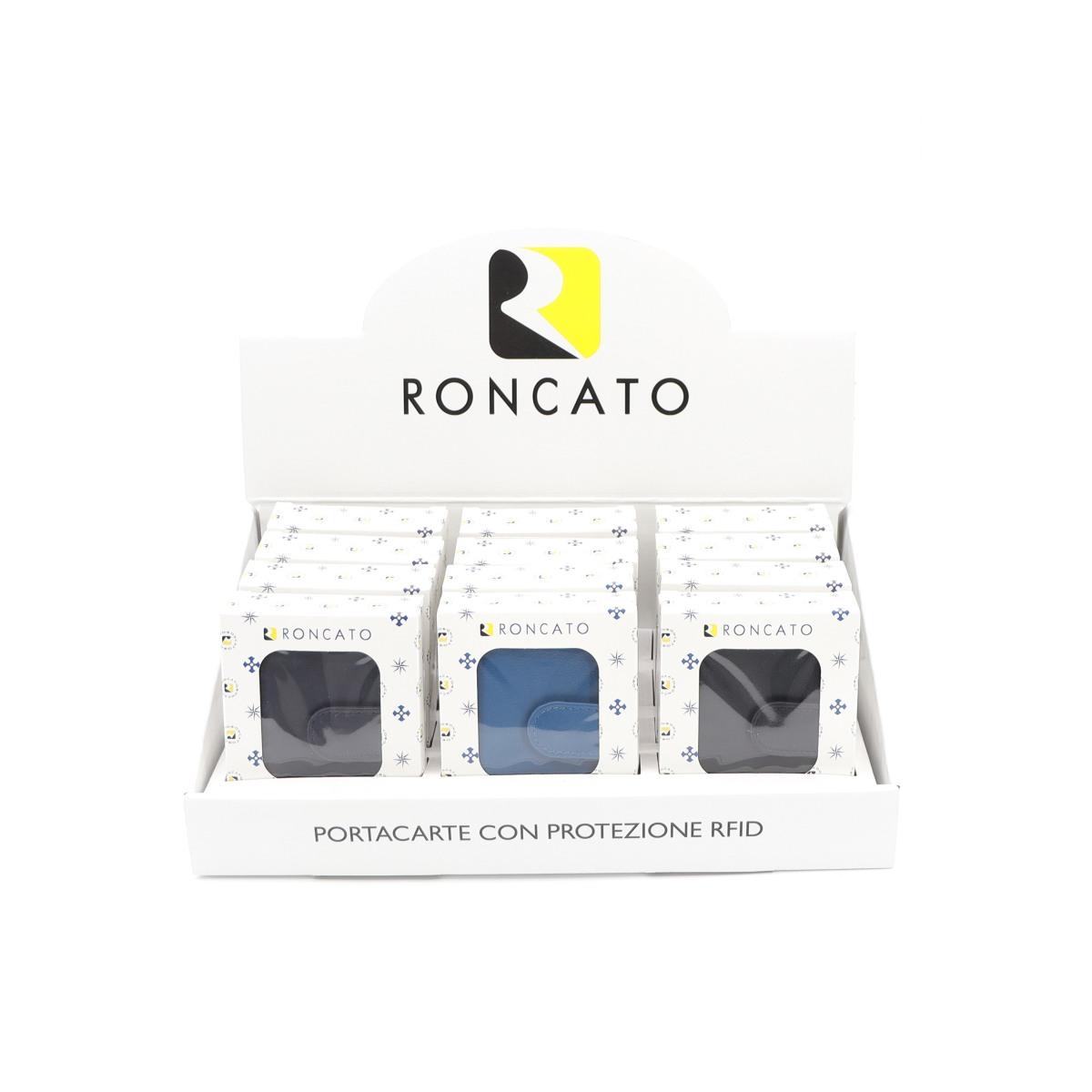 Portafoglio portacarte in pelle con RFID Roncato