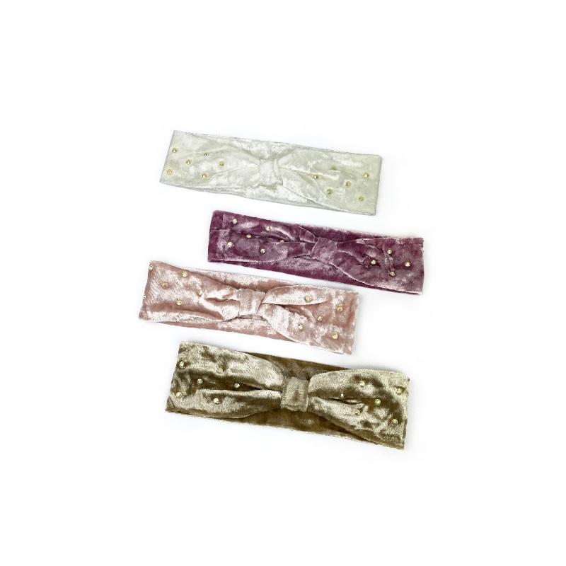 Fascia bimba ciniglia con nodo e strass