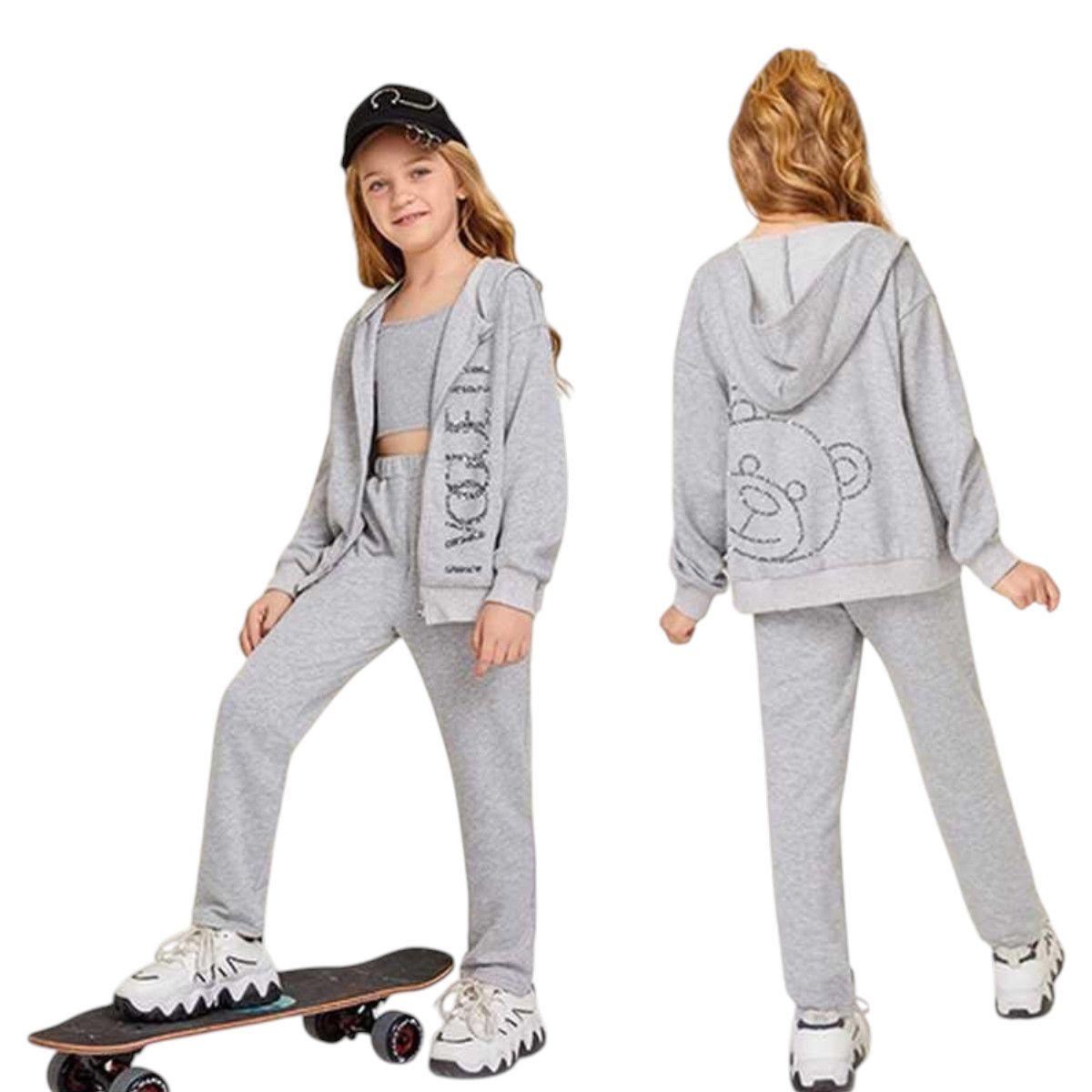 Tuta bimba felpa con cappuccio e zip e pantalone I Vogue It