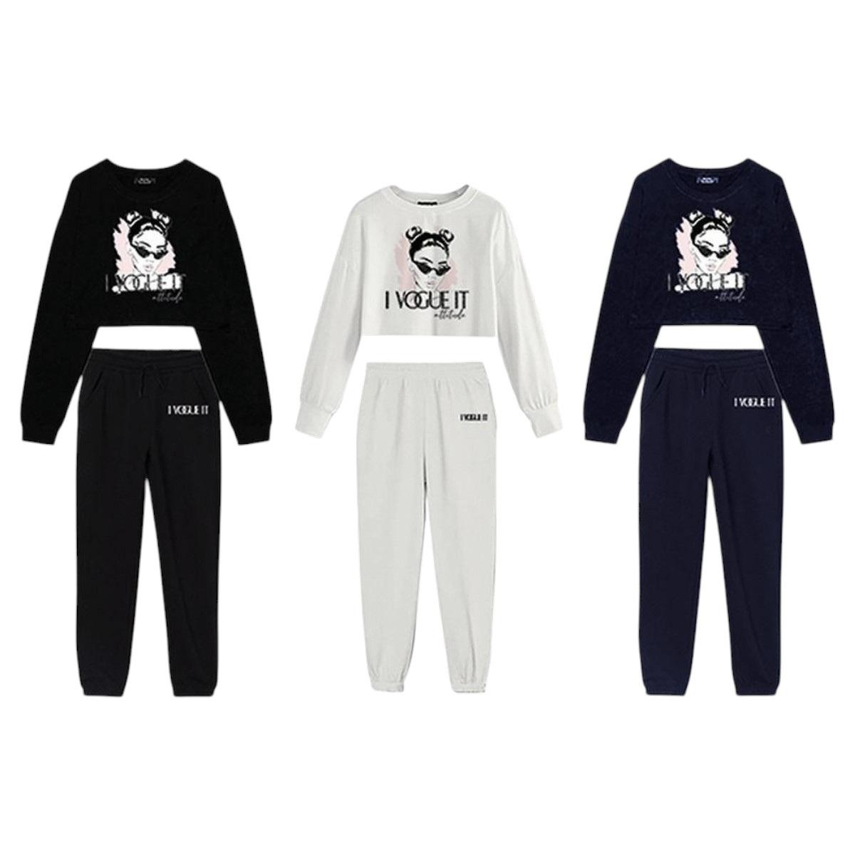 Tuta donna felpa corta e pantalone I Vogue It