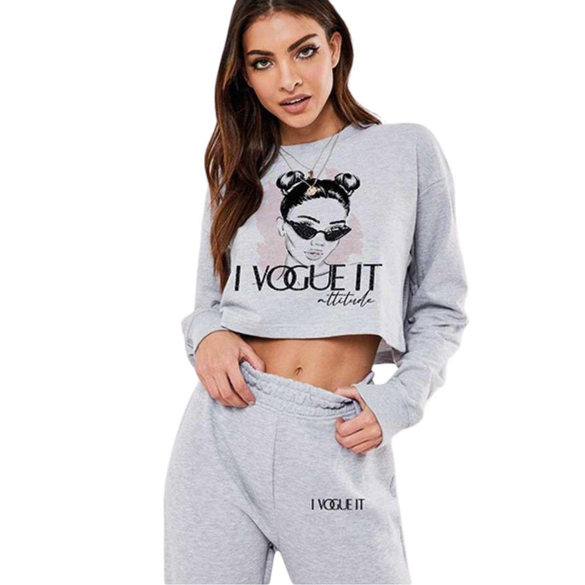 Tuta donna felpa corta e pantalone I Vogue It